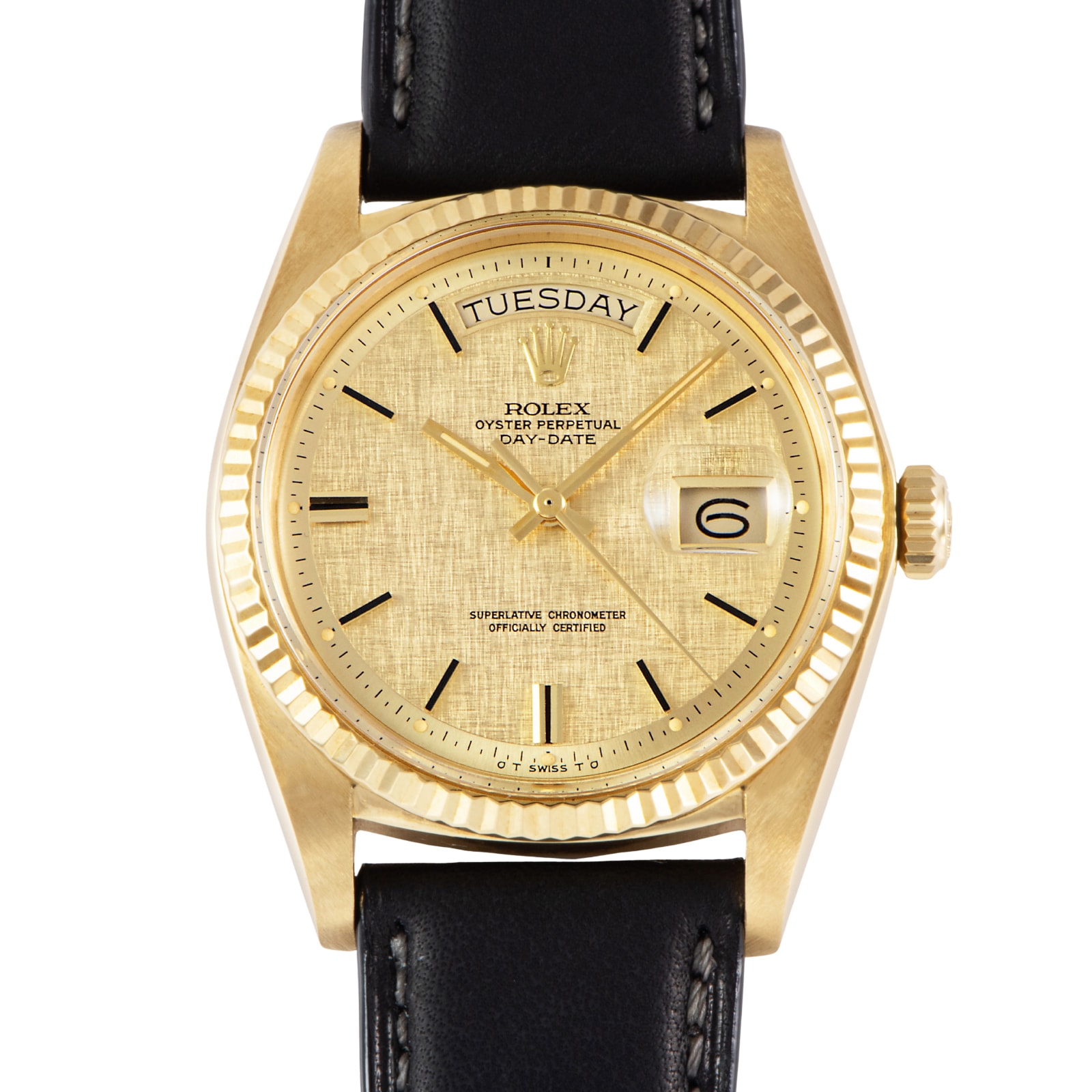 ROLEX ロレックス デイデイト Tritium シグマダイヤル モザイク リネン 1973年製 1803 K18YG【中古】