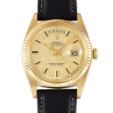 ROLEX ロレックス デイデイト Tritium シグマダイヤル モザイク リネン 1973年製 1803 K18YG【中古】