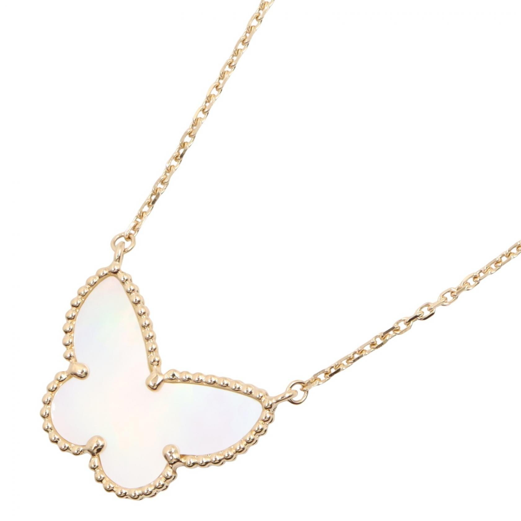 ヴァンクリーフ&アーペル Van Cleef & Arpels ラッキーアルハンブラパピヨン マザーオブパール ネックレス ネックレス ジュエリー K18(イエローゴールド) マザーオブパール レディース ゴールド系 / ホワイト系