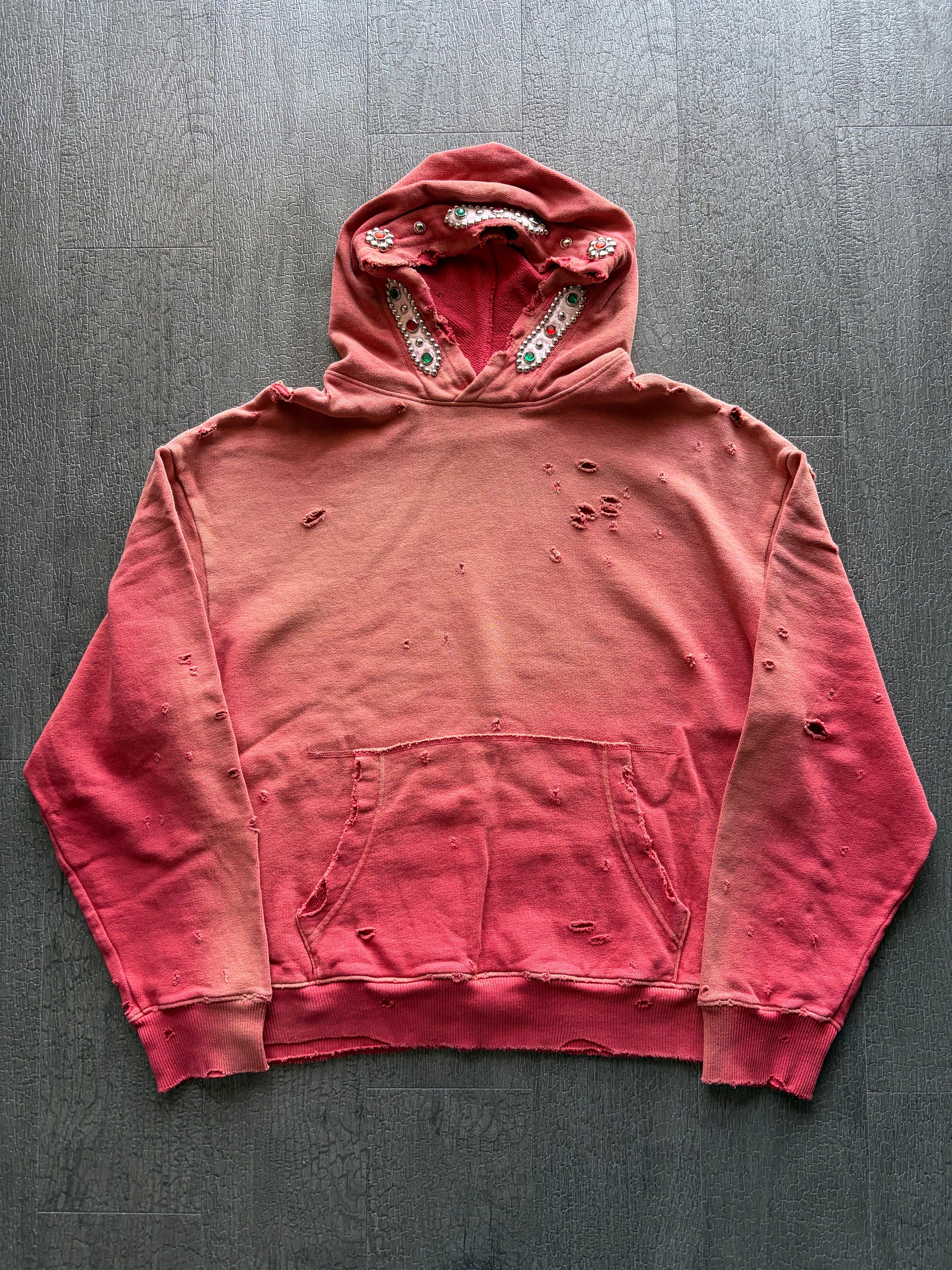 Kapital 裏毛 スタッズ パーカー レッド kapital 裏毛 KAPITAL 中古 
