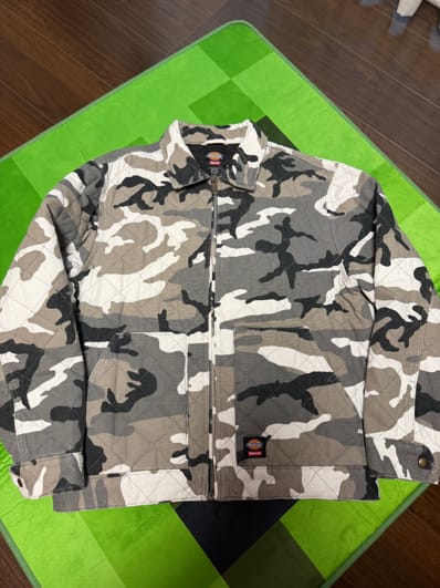 Supreme x Dickies Quilted Denim Work Jacket "Grey Camo"