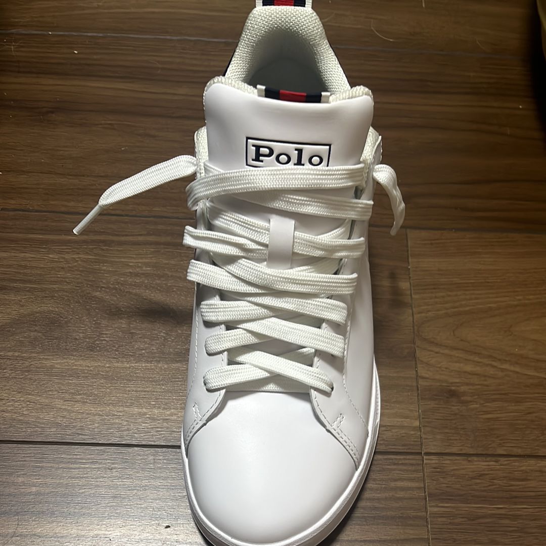 Polo Sport Ralph Lauren Heritage Court 2 Leather Sneaker "White/Newport Navy PP"