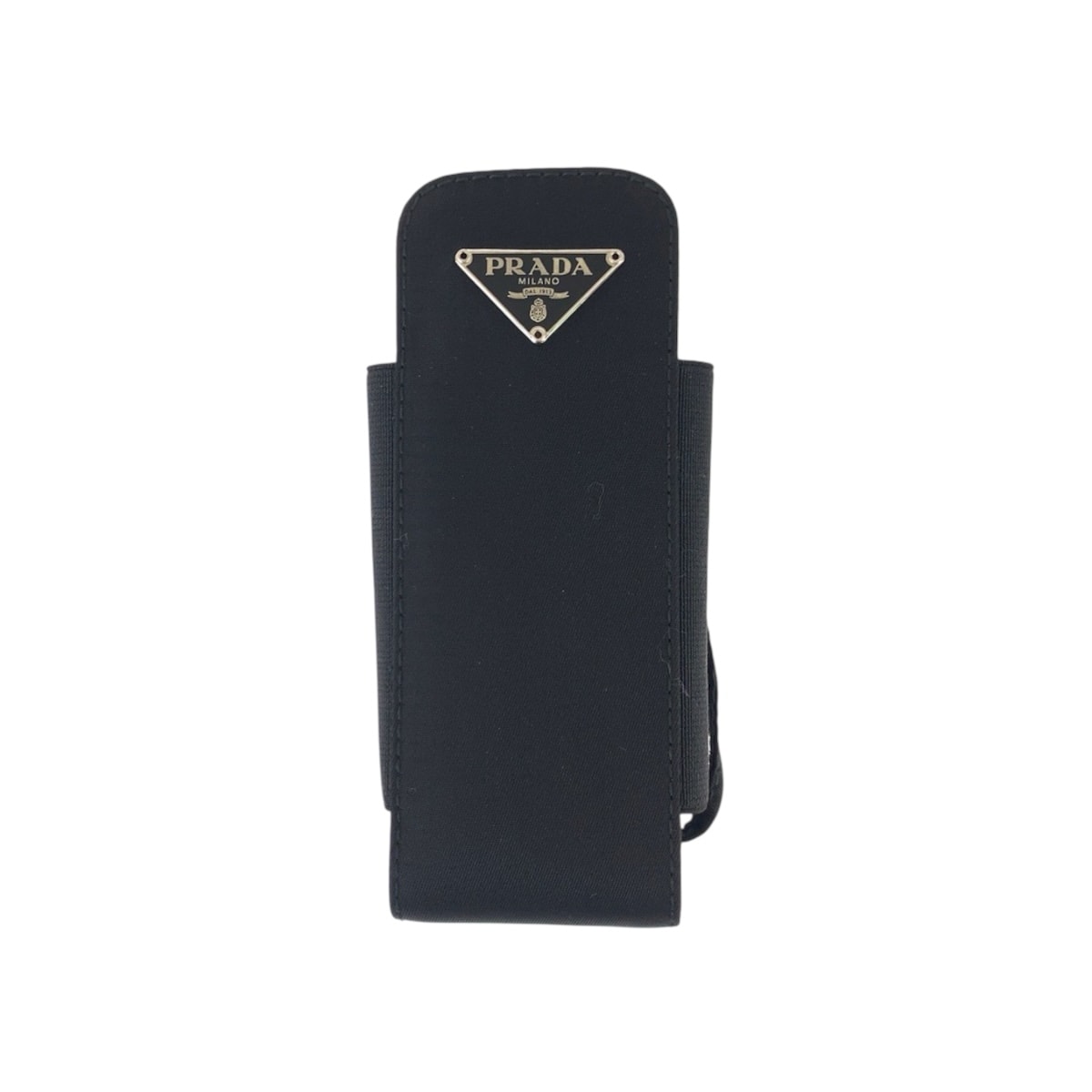 美品 PRADA プラダ テスート 三角ロゴプレート ブラック 黒 シルバー金具 ナイロン 携帯ケース シガレットケース IQOSケース 男女兼用 600219 【中古】