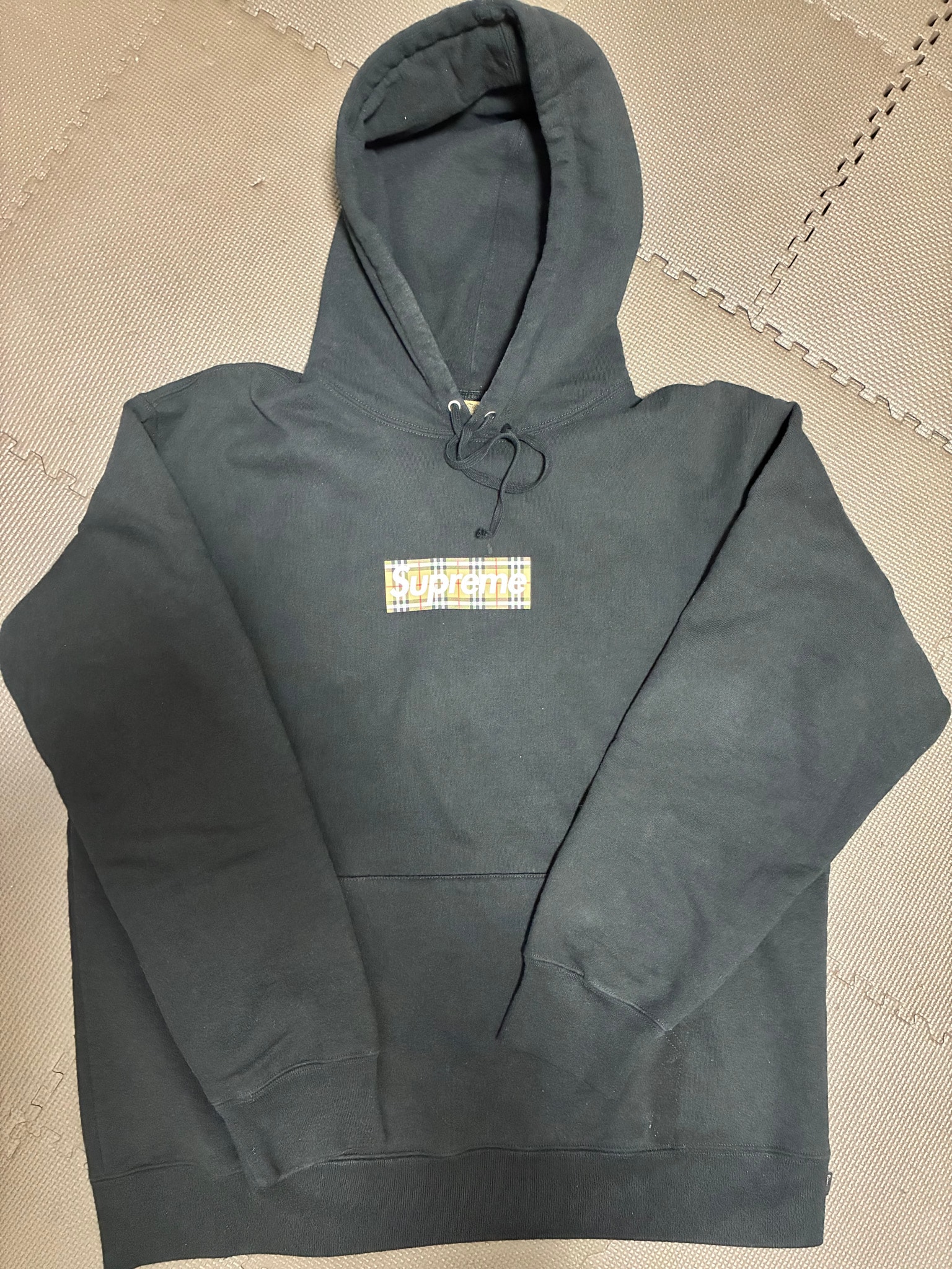 Supreme x Burberry Box Logo Hooded Sweatshirt "Black"
