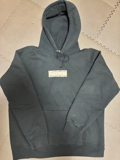 Supreme x Burberry Box Logo Hooded Sweatshirt "Black"