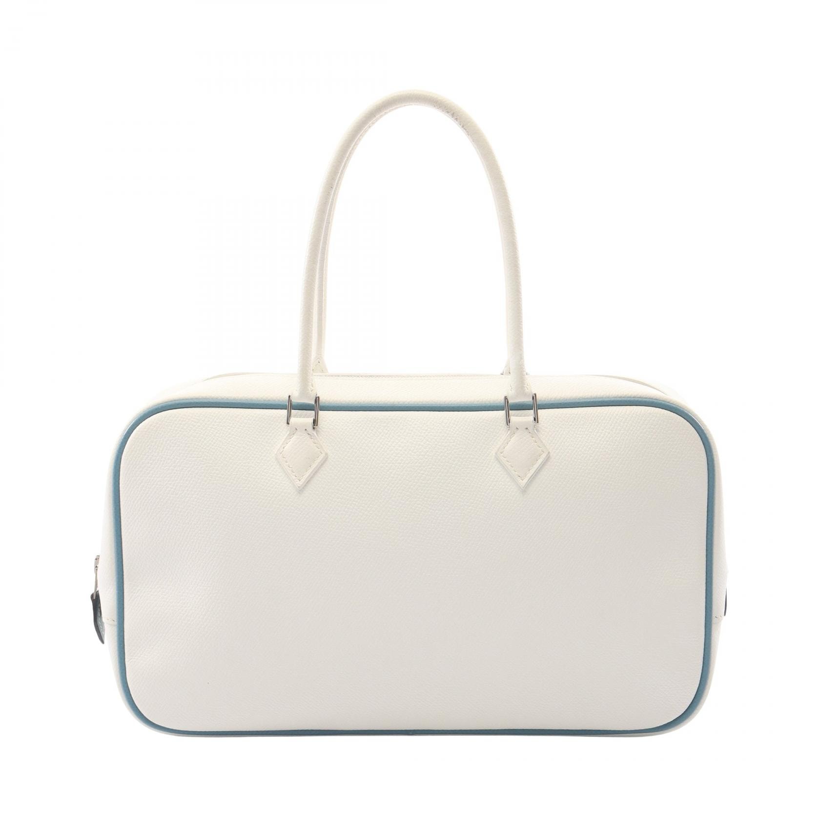 エルメス HERMES プリュムエラン28 ハンドバッグ バッグ ヴォーエプソン ヴォーエプソン ホワイト □J刻印(2006年製造) レディース ホワイト系 【中古】