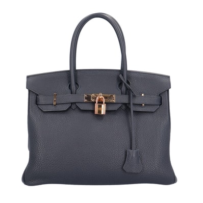 エルメス バーキン30 ハンドバッグ トゴ ネイビー レディース HERMES 中古