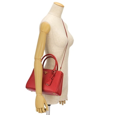 PRADA Galleria Saffiano Leather Small Bag "Fiery Red"