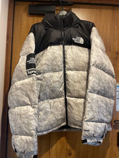 Supreme x The North Face Nuptse Jacket "White Paper Print"