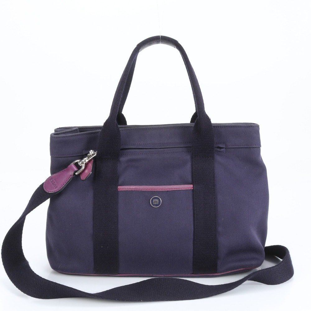 【極美品】ロエベ ショルダーバッグ アナグラム レザー キャンバス ナイロン 黒 LOEWE ロエベ アナグラム ショルダーバッグ レザー ブラック