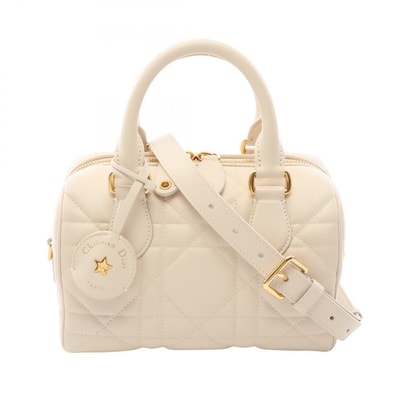 ディオール Dior グルーヴ 20 マクロカナージュ 2WAY ハンドバッグ バッグ レザー レディース アイボリー系 【中古】