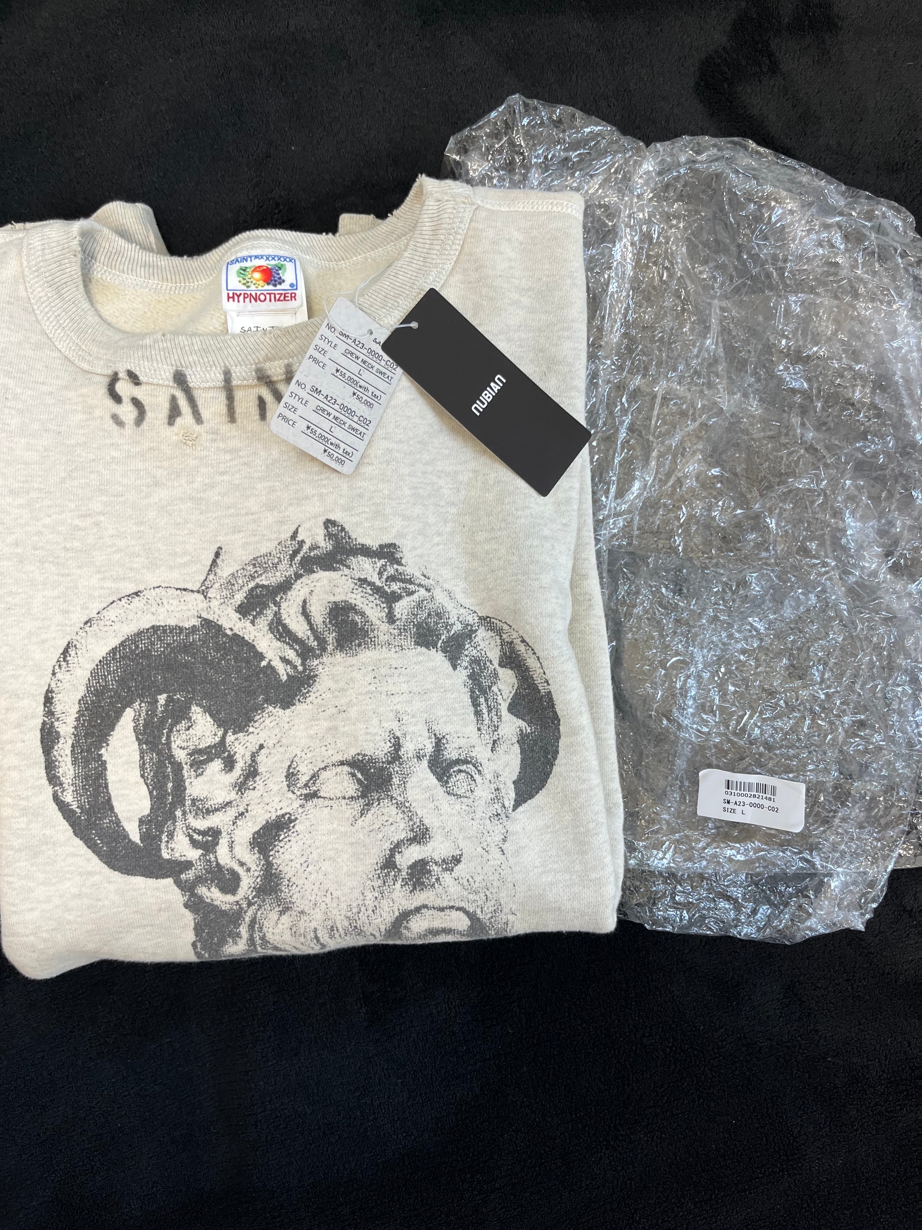 SAINT Mxxxxxx x Aries 23Aw Crew Neck Sweat_Mr Aries "Gray"