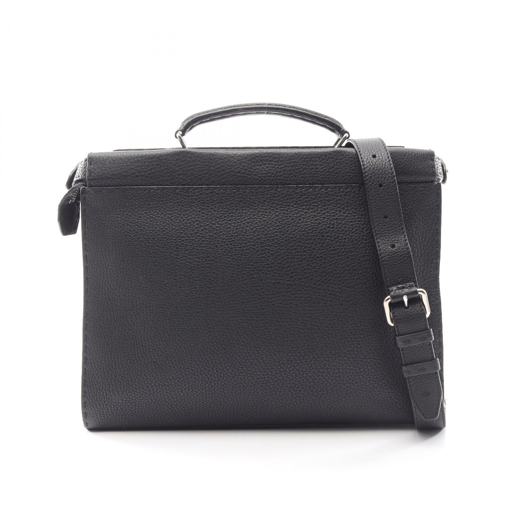 フェンディ FENDI ピーカブー フィット 2WAY ビジネスバッグ バッグ レザー メンズ ブラック系 7VA406 【中古】