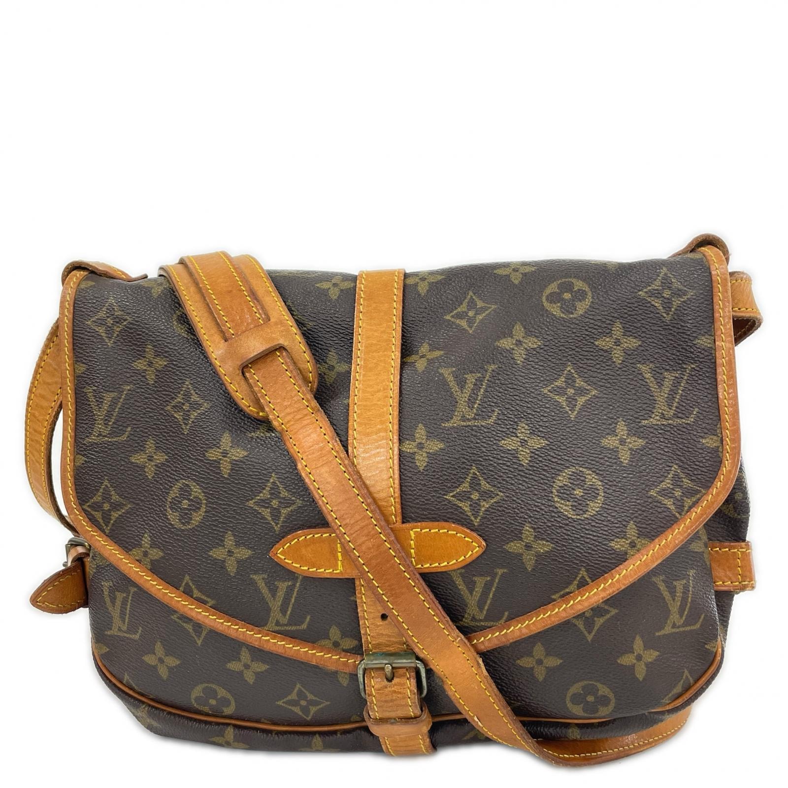 LOUIS VUITTON ルイ・ヴィトン ソミュール ブラウン 30  M42256 ショルダーバッグ モノグラムキャンバス ブラウン レディース【中古】