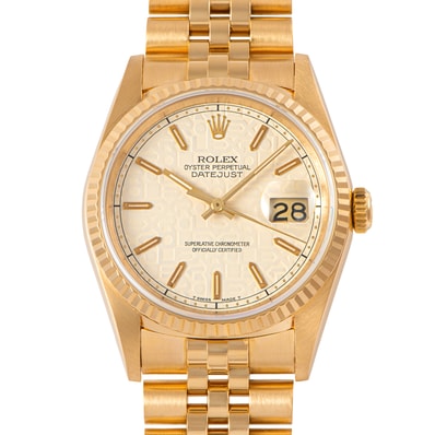 ROLEX ロレックス デイトジャスト 16238 L番 アイボリーホリコン Tritium K18YG【中古】