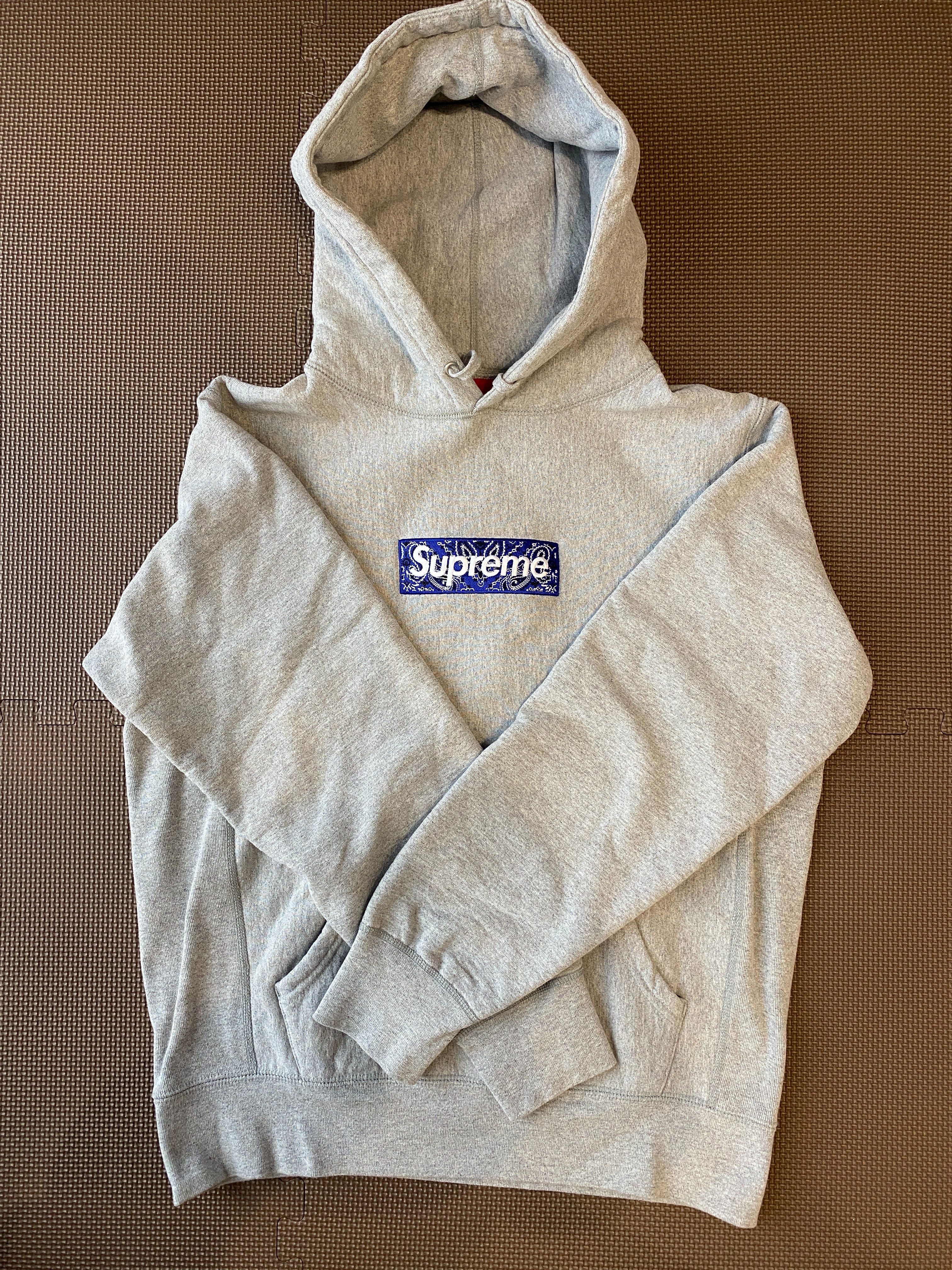 Supreme Bandana Box Logo Hooded Sweatshirt "Grey"