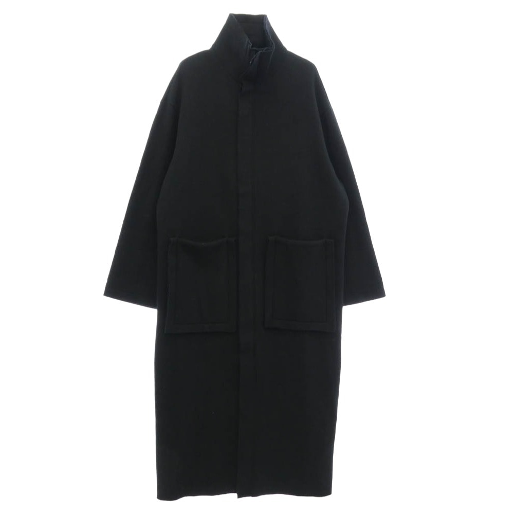 Yohji Yamamoto POUR HOMME ヨウジヤマモトプールオム 22AW HE-T28-175 WOOL RING SOFT COMPRESSED BIG POCKET LONG COAT ソフトウール ロングコート ブラック系 3【中古】