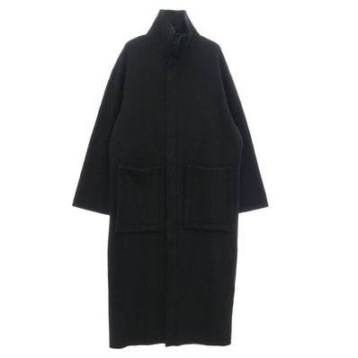 Yohji Yamamoto POUR HOMME ヨウジヤマモトプールオム 22AW HE-T28-175 WOOL RING SOFT COMPRESSED BIG POCKET LONG COAT ソフトウール ロングコート ブラック系 3【中古】