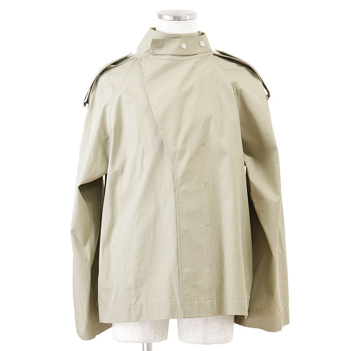 BURBERRY バーバリー トレンチコート コットンギャバジン EKD ノバチェック リラックスフィット ハーフレングス ワイドスリーブ アウター メンズ サイズ XS カーキ イタリア製