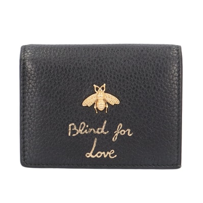 グッチ アニマリエ ビー 二つ折り財布 レザー 460185 レディース GUCCI 中古