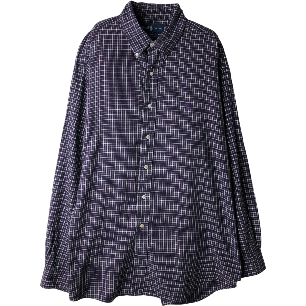 古着 ラルフローレン Ralph Lauren BLAKE 長袖 ボタンダウンチェックシャツ メンズXL相当/eaa618537