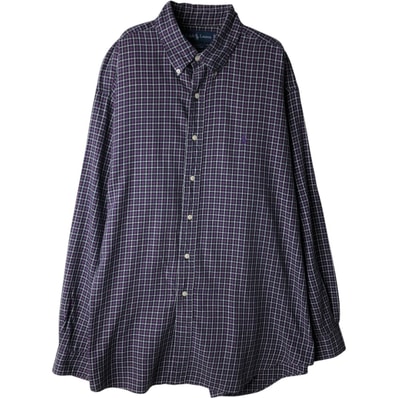 古着 ラルフローレン Ralph Lauren BLAKE 長袖 ボタンダウンチェックシャツ メンズXL相当/eaa618537