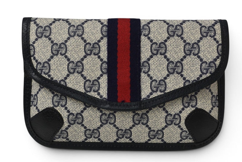 グッチ ポーチ オールドグッチ/ヴィンテージ GUCCI GGプラス シェリーライン GGブルー/ベージュ【中古】