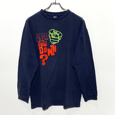 OLD Stussy Are You Down L/S Tee "Navy"