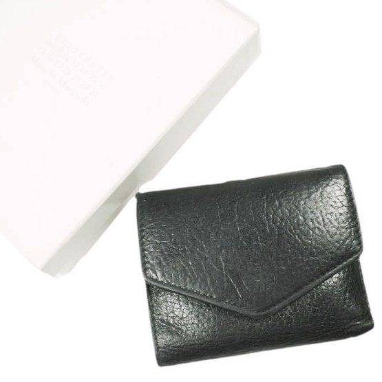Maison Margiela 11 メゾンマルジェラ イタリア製 ENVELOPE WALLET 3つ折り財布 小銭入れ付き S56UI0136 P0399 Black(T8013) マルタン レザーウォレット ユニセックス g24150