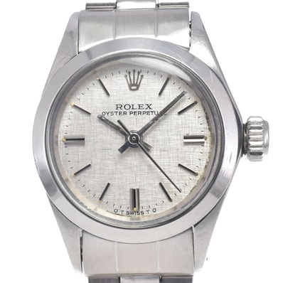 ロレックス ROLEX 6718 ヴィンテージ オイスターパーペチュアル Cal.2030 シルバー 自動巻き レディース 良品 保証書付き 腕時計 J#150191