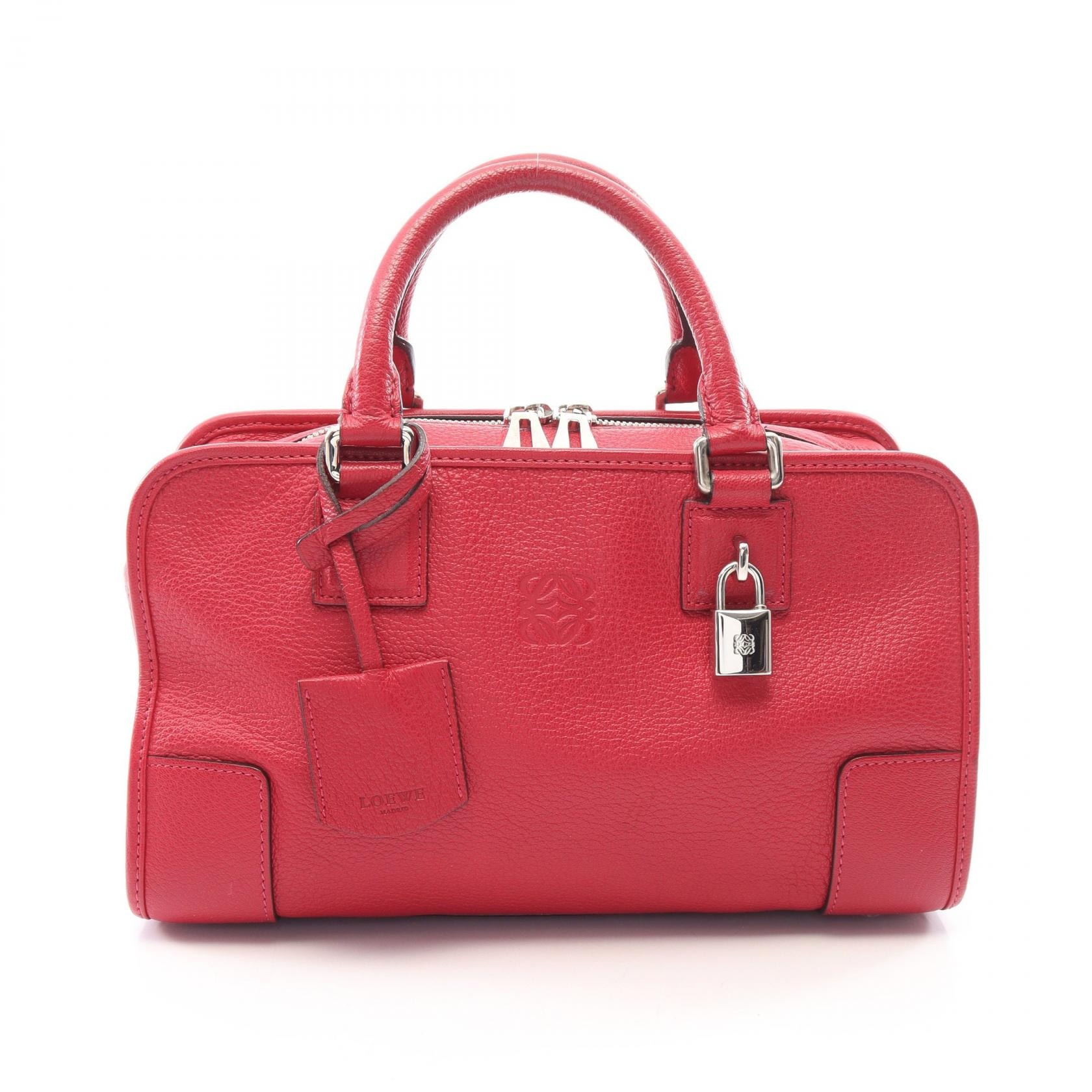 ロエベ LOEWE アマソナ28 ハンドバッグ バッグ レザー レディース レッド系 【中古】