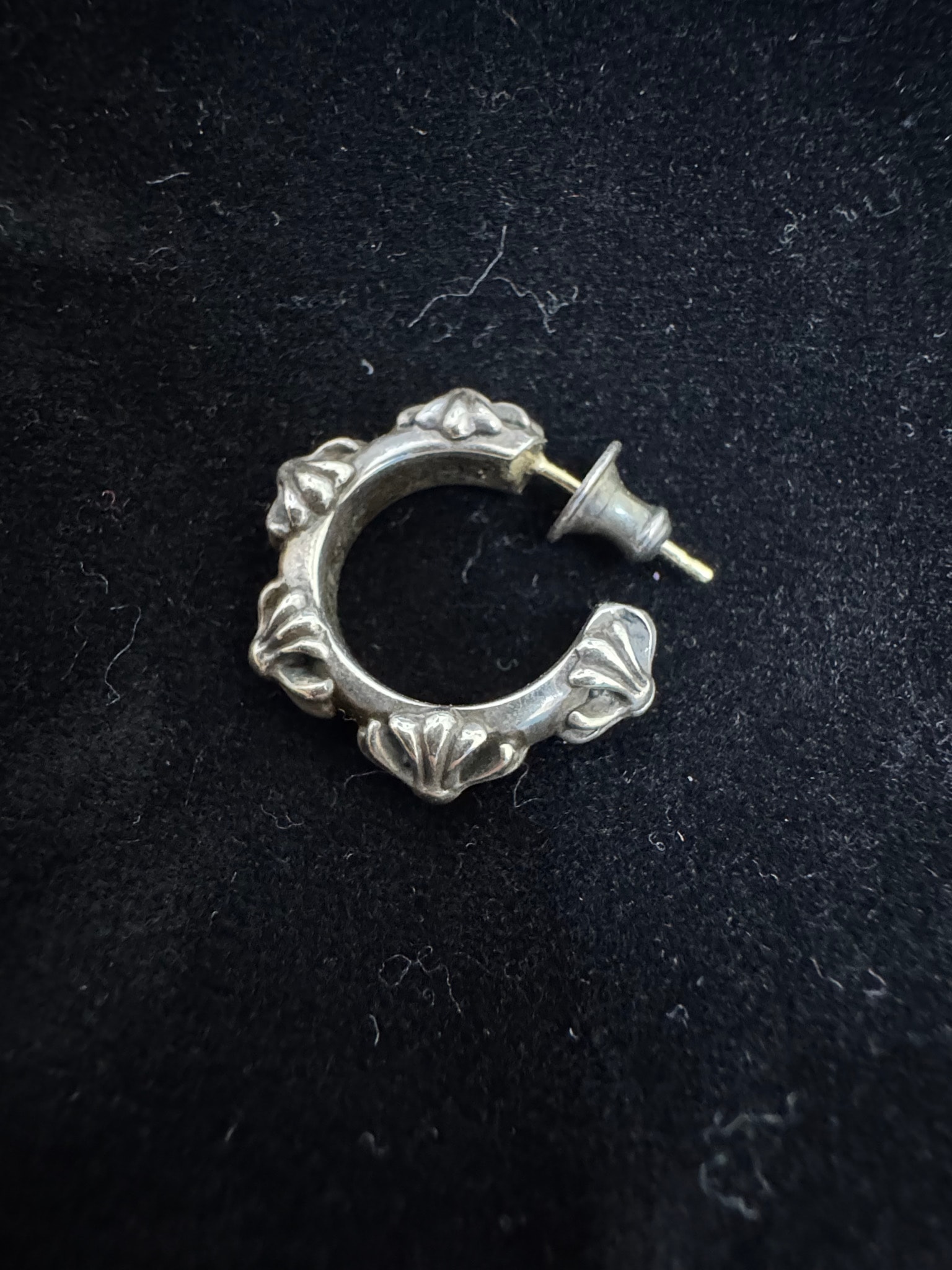 Chrome Hearts Cross Band Hoop Earrings Small "Silver"