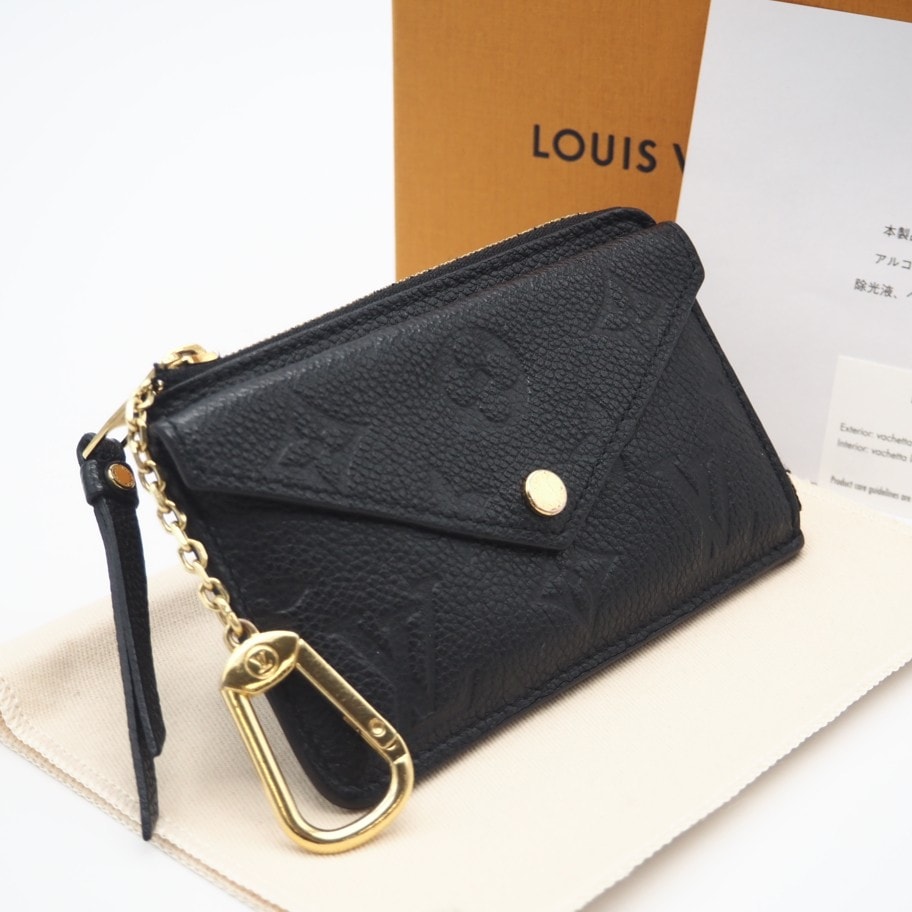 LOUIS VUITTON ルイ・ヴィトン モノグラム アンプラント ポルトカルトレクトヴェルソ M69421 コインケース ブラック カウハイド レディース