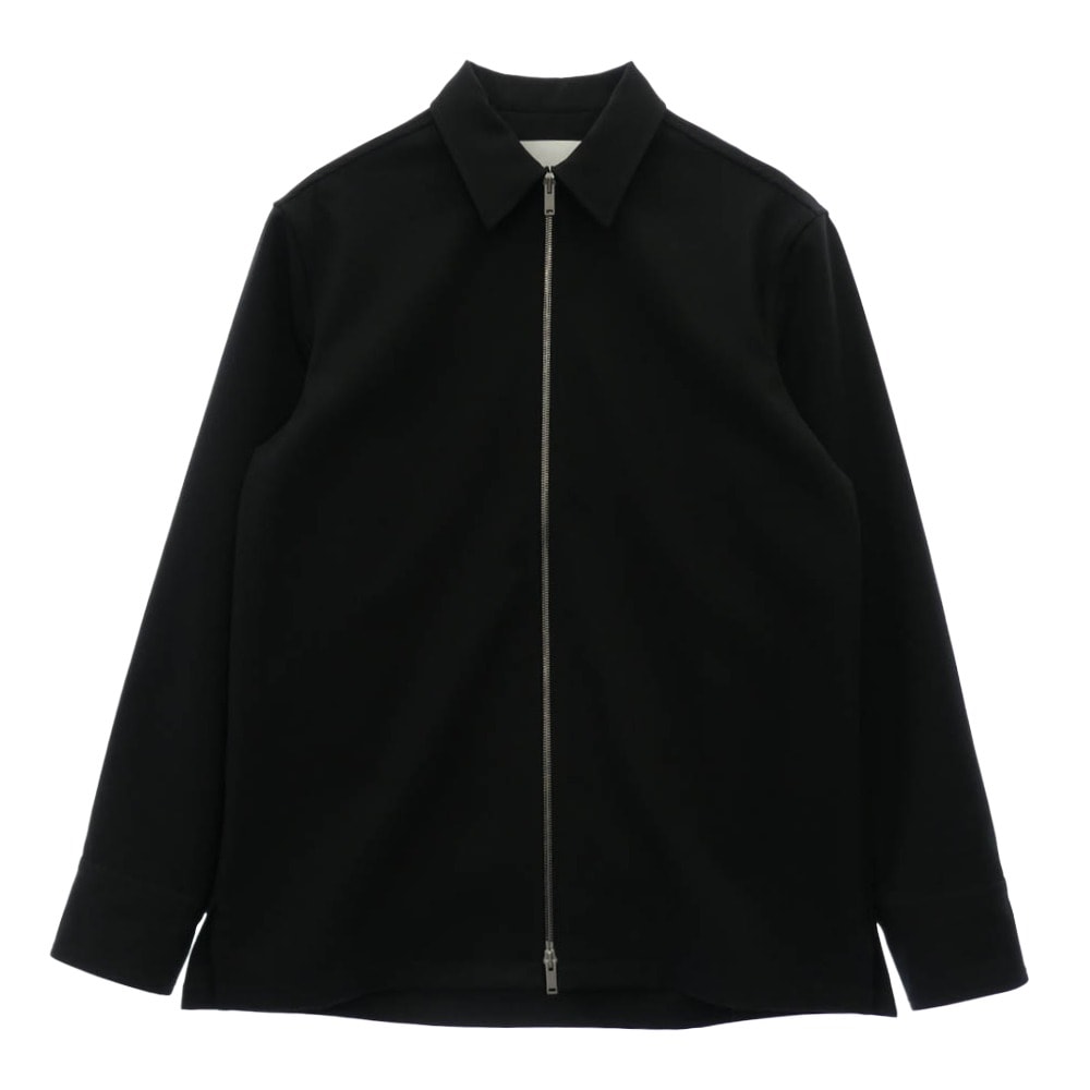 JIL SANDER ジルサンダー ジャケット 24SS J22DL0178 J70001 SHIRT 50 リサイクルポリエステルギャバジン ジップアップ シャツ ジャケット ブラック系 38【中古】