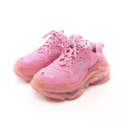 バレンシアガ BALENCIAGA Triple S トリプルS メッシュ スニーカー 靴 ファブリック レディース ピンク系 544351 【中古】