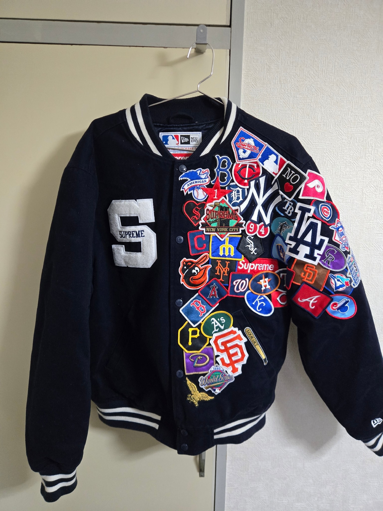 Supreme x New Era x MLB Varsity Jacket "Navy"