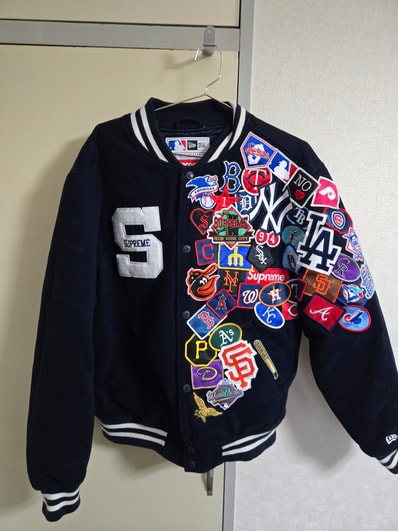 Supreme x New Era x MLB Varsity Jacket "Navy"