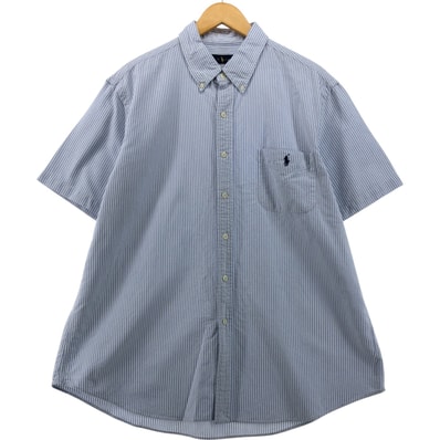 古着 ラルフローレン Ralph Lauren 半袖 ボタンダウン ストライプシャツ メンズXL相当/eaa555139