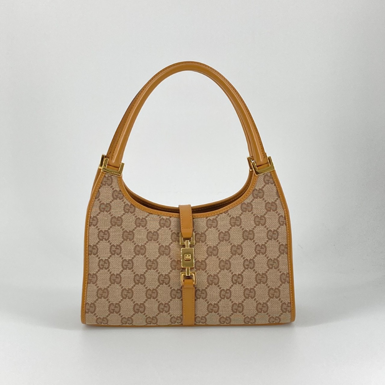 GUCCI(グッチ) ジャッキー GGキャンバス ハンドバッグ ブラウン