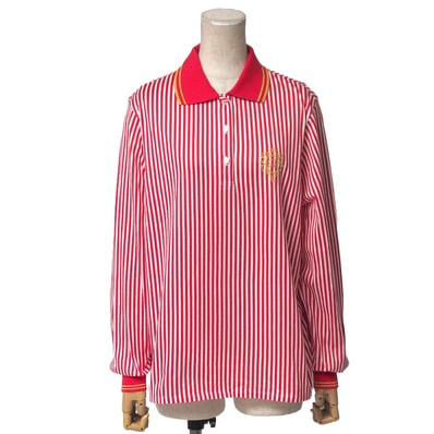 Christian Dior クリスチャンディオール ポロシャツ サイズM ボーダー CDロゴ刺繍 長袖シャツ ブランド古着【中古】20260420/RA9090