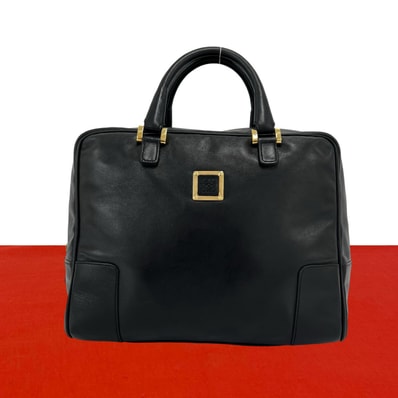 LOEWE ロエベ アマソナ アナグラム ロゴ レザー ハンドバッグ ブラック
90631