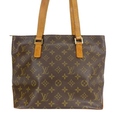 【中古】 ルイ・ヴィトン トートバッグ カバピアノ M51148 モノグラム ヌメ革 ブラウン 肩掛け 人気 定番 レディース 女性 LOUIS VUITTON