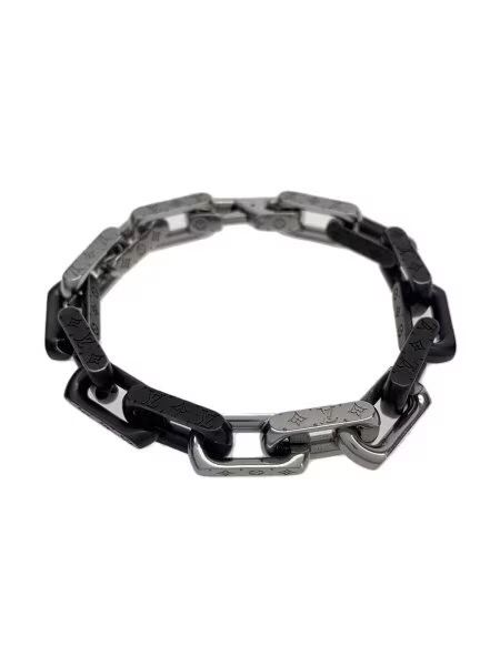 Louis Vuitton Monogram Chain Bracelet "Silver/Black"