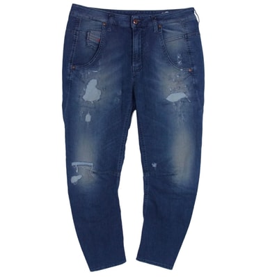 DIESEL ディーゼル デニムパンツ FAYZA-NE ダメージ加工 リペア加工 ファイザー ストレッチ デニムパンツ ジーンズ インディゴ ブルー系 25【中古】