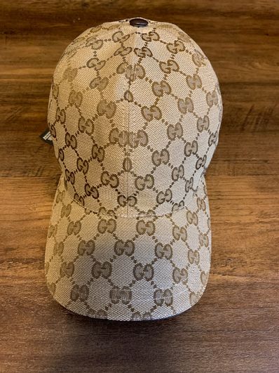 GUCCI Original GG Canvas Baseball Hat With Web "Beige/Ebony"