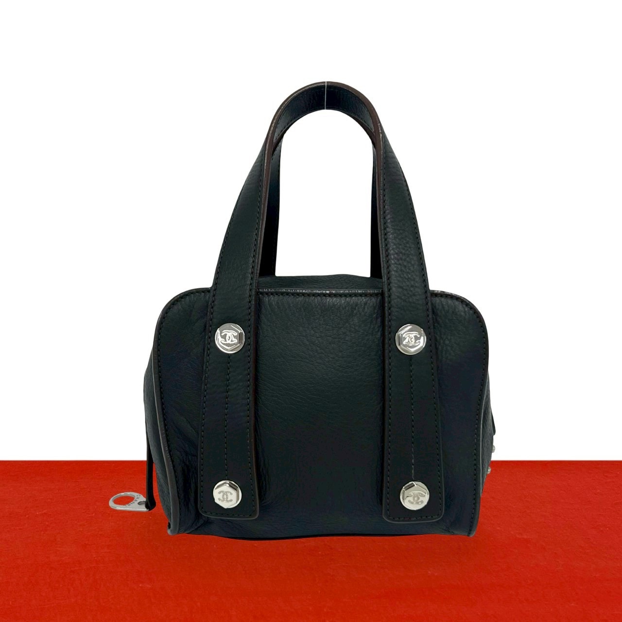 CHANEL シャネル ココマーク 金具 レザー ハンドバッグ ブラック
 31936