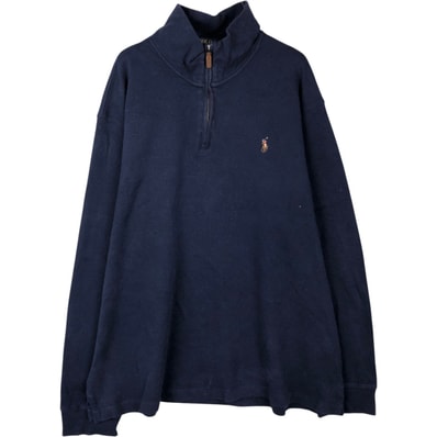 古着 ラルフローレン Ralph Lauren ESTATE RIB リブ編み ハーフジップスウェットシャツ トレーナー メンズXL相当/eaa647564