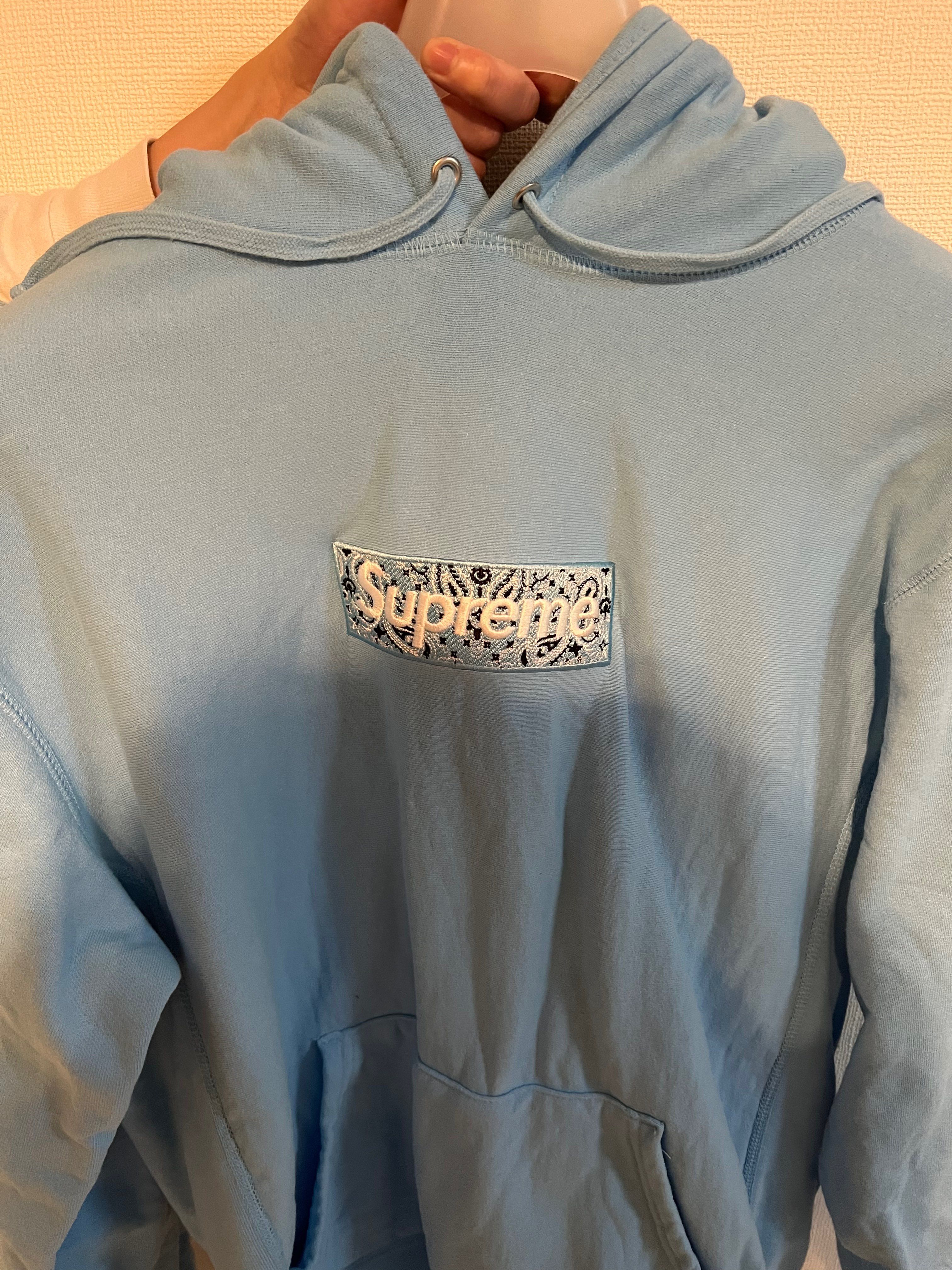 Supreme Bandana Box Logo Hooded Sweatshirt "Blue"
