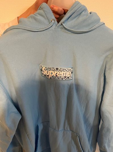 Supreme Bandana Box Logo Hooded Sweatshirt "Blue"