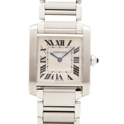 【6wdd0291】カルティエ タンクフランセーズMM W51003Q3 アイボリー文字盤【中古】腕時計 メンズ レディース ユニセックス